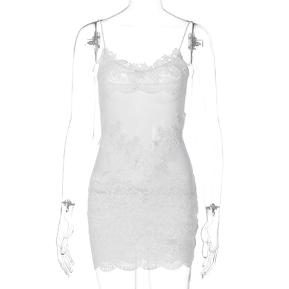 Trendy Lace Bodycon Dress with V-Neck