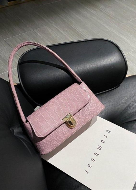 Mini Shoulder Bag PU Leather Croc Texture