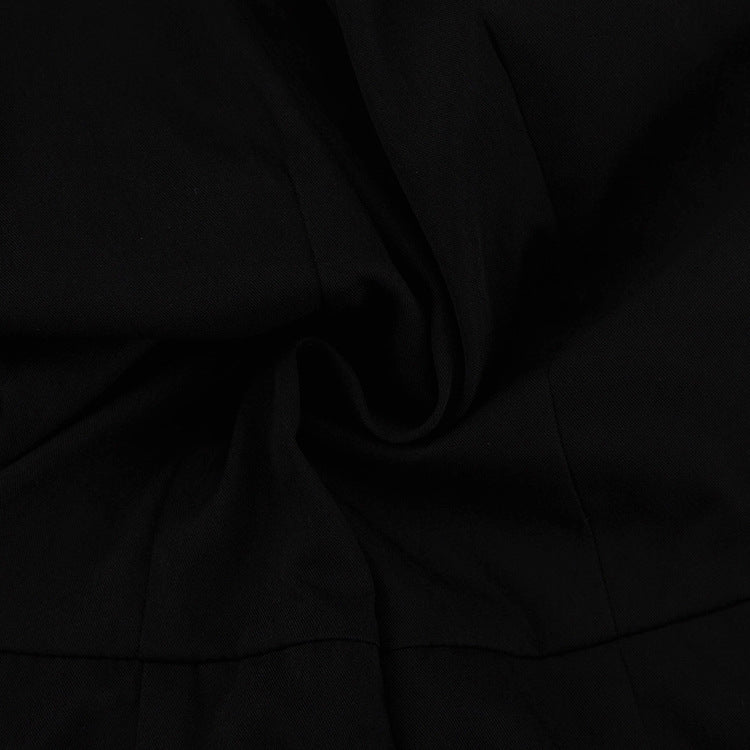 Black And White Color Block Short A-Line Dress With Flared Sleeves