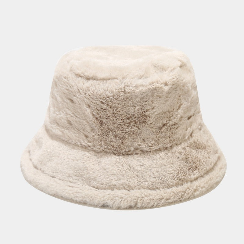 Simple Solid Color Thicken Winter Bucket Hat