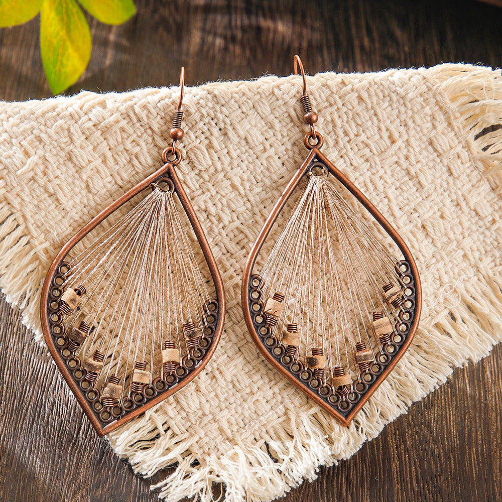 Bohemian Geometric Colorful Hoop Earrings Retro Style