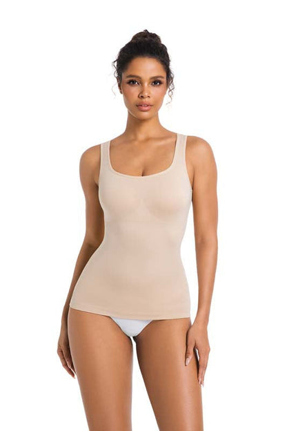 Seamless Knitted Shaper Tank Top With Adjustable Straps