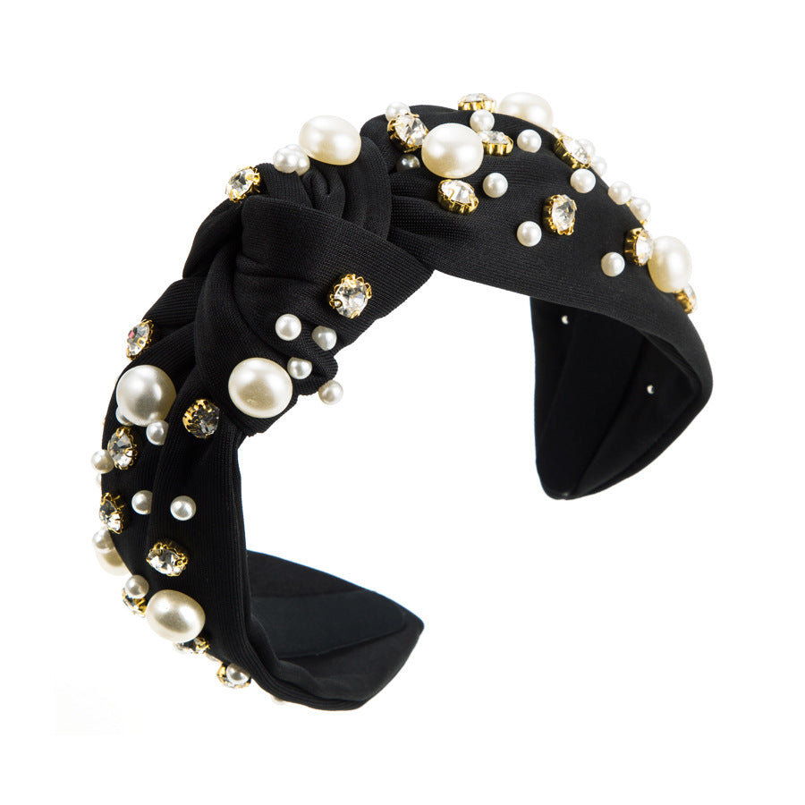 Wide Headband with Pearl Detail for Stylish Women