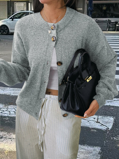 Minimalist Long Sleeve Button Down Knit Cardigan