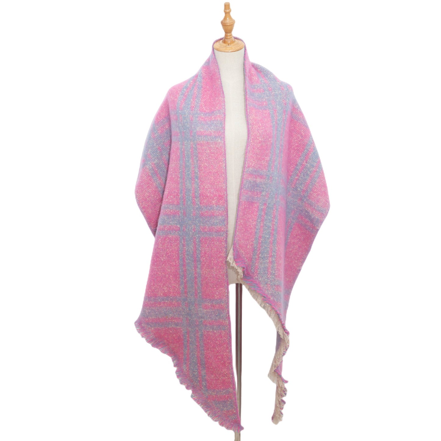 Vintage Jacquard Plaid Triangle Soft Scarf