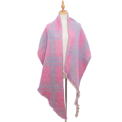 Vintage Jacquard Plaid Triangle Soft Scarf