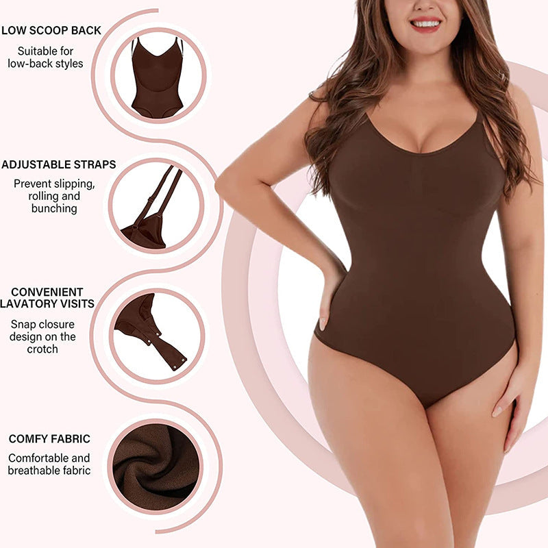 Seamless Body Shaping Bodysuit With Backless Design