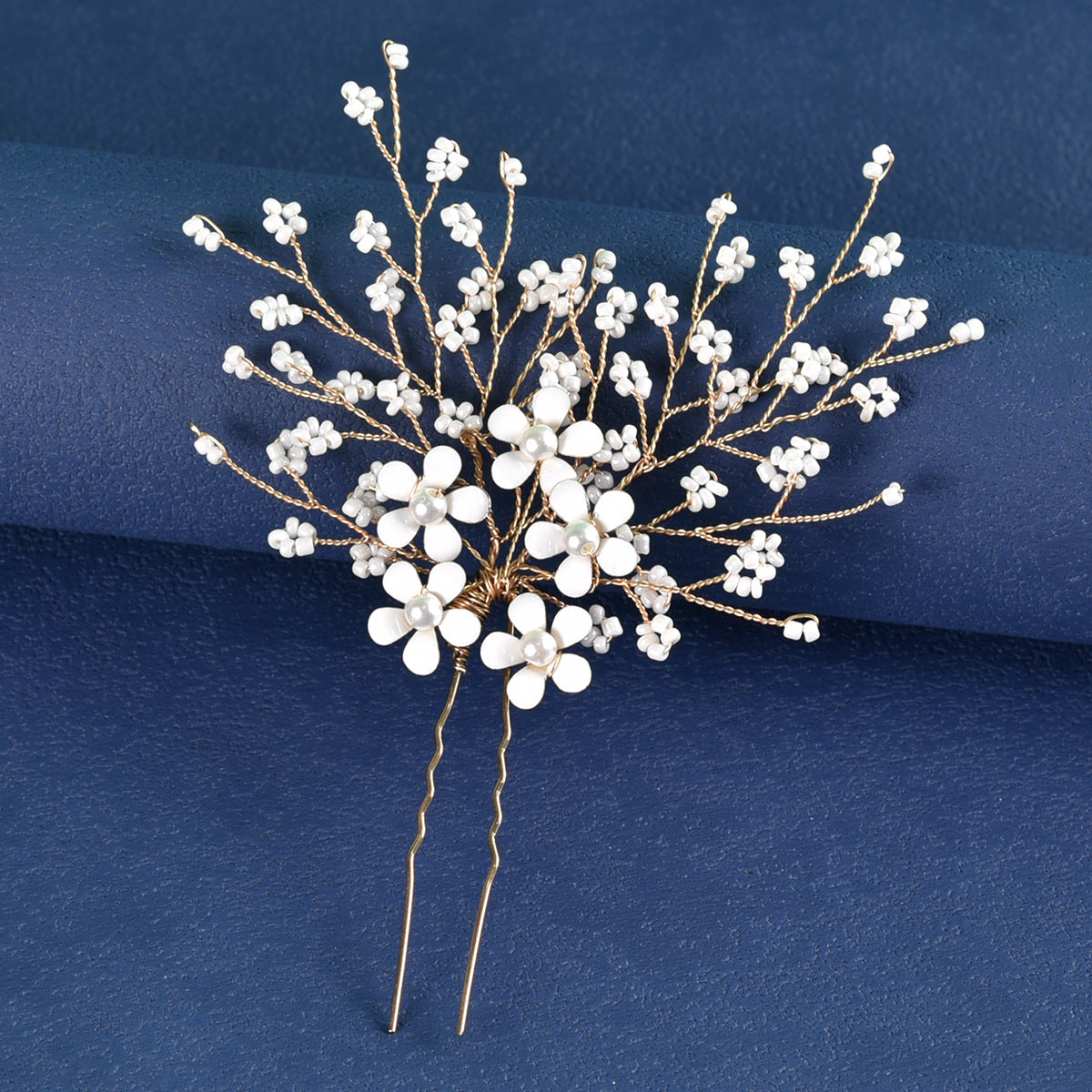 Floral U-Shaped Hairpin Bridal Hair Accessory