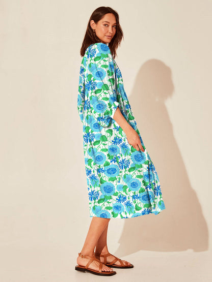 Vintage Floral Maxi Dress Relaxed Casual Style
