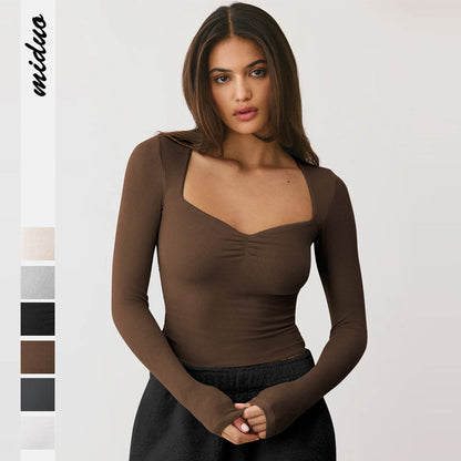 Y2K Fashionable Long Sleeve Bodysuit Sexy T-Shirt