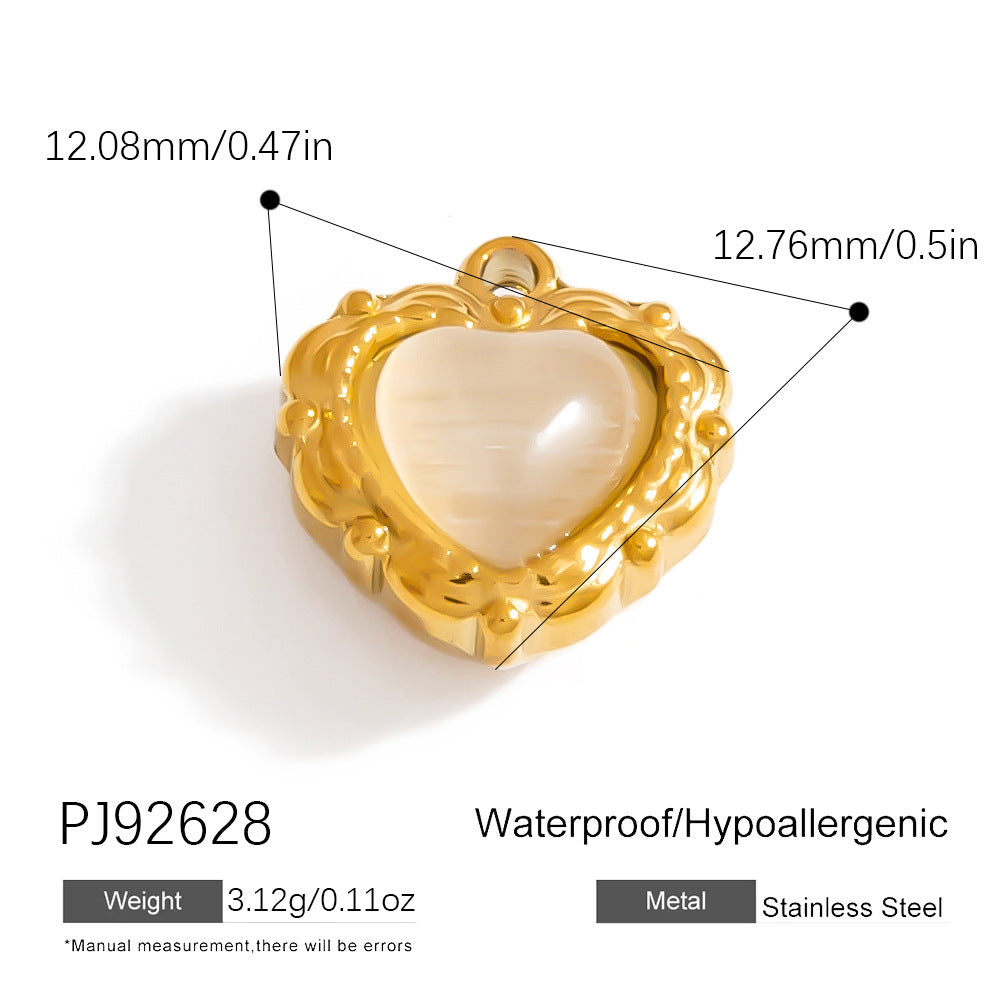 Colorful Oil-Drop Fish Heart Pendant Steel DIY Jewelry Accessories