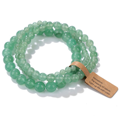 3Pcs Simple Stretch Beaded Bracelet Set