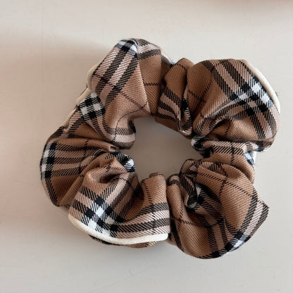 Vintage Plaid Square Elastic Hair Scrunchies