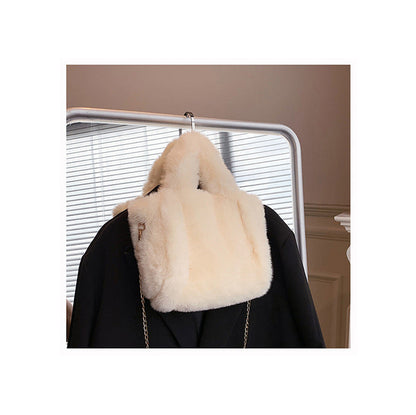 Winter Plush Tote Bag Trendy Large Capacity Shoulder Crossbody Handbag