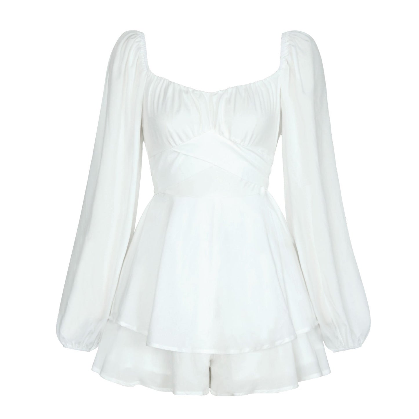 Trendy Women's Jumpsuit With Ruffle Shorts
