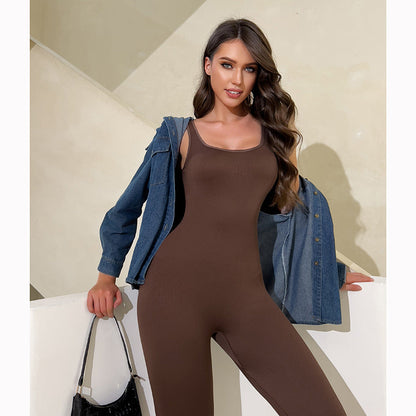 Seamless Stretch Yoga Bodysuit Compression Tank Top