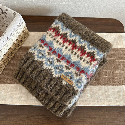 Winter Thicken Warm Fair Isle Knit Scarf