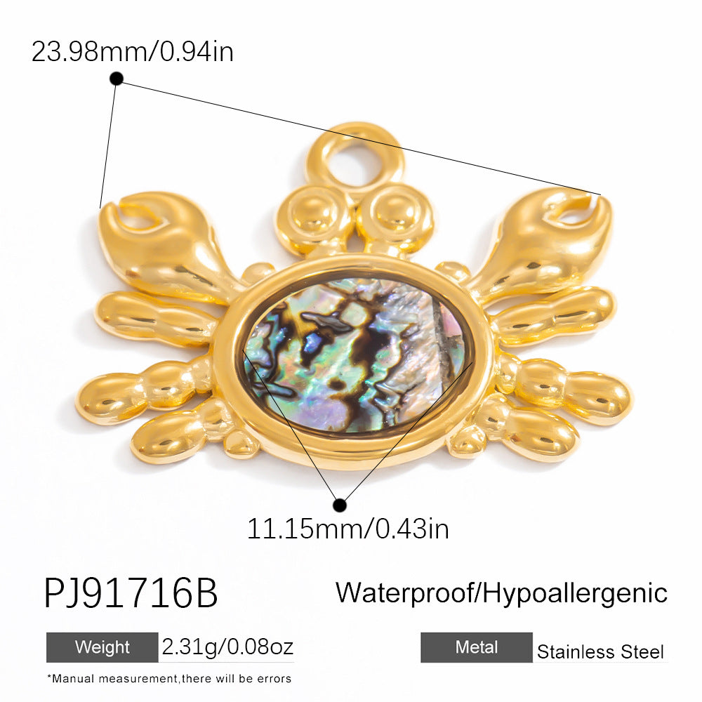 DIY Jewelry Accessories 18K Gold-Plated Stainless Steel Ocean-Inspired Bracelet Necklace Earring Pendant