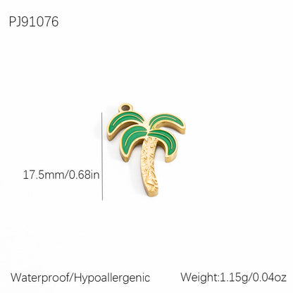 Cute Heart Pendant Stainless Steel Necklace with 18K Gold Plating