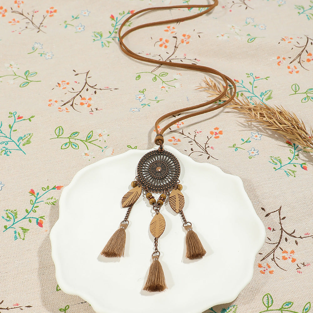 Original Handmade Long Tassel Necklace Boho Chic Design
