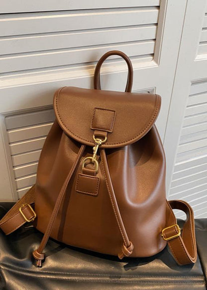 PU Leather Backpack With Structured Design