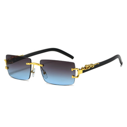 Trendy Unframed Cheetah Print Sunglasses for Men and Women