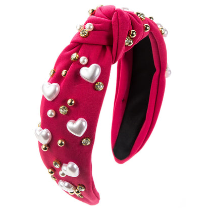 Trendy Heart Shaped Pearl Headband for Women