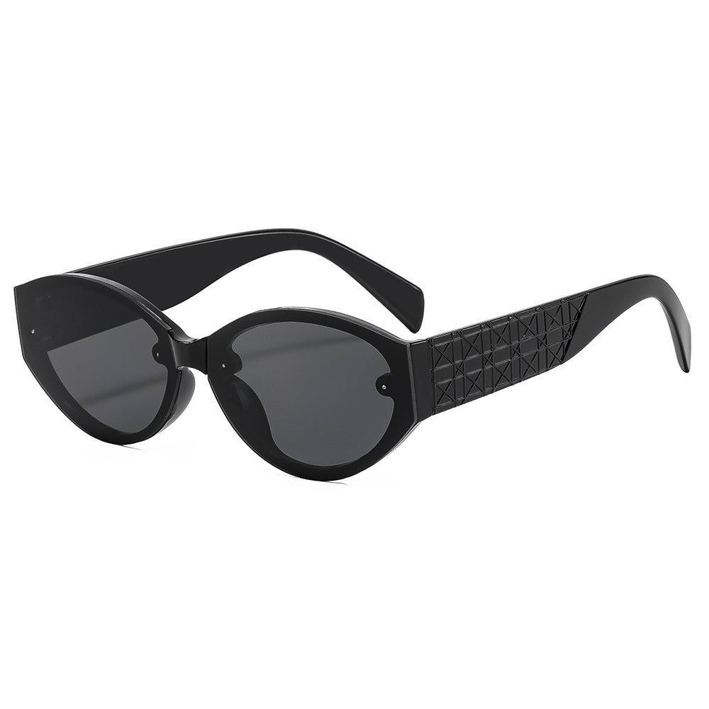 Retro Cat Eye Oval Sunglasses Stylish Outdoor UV Protection