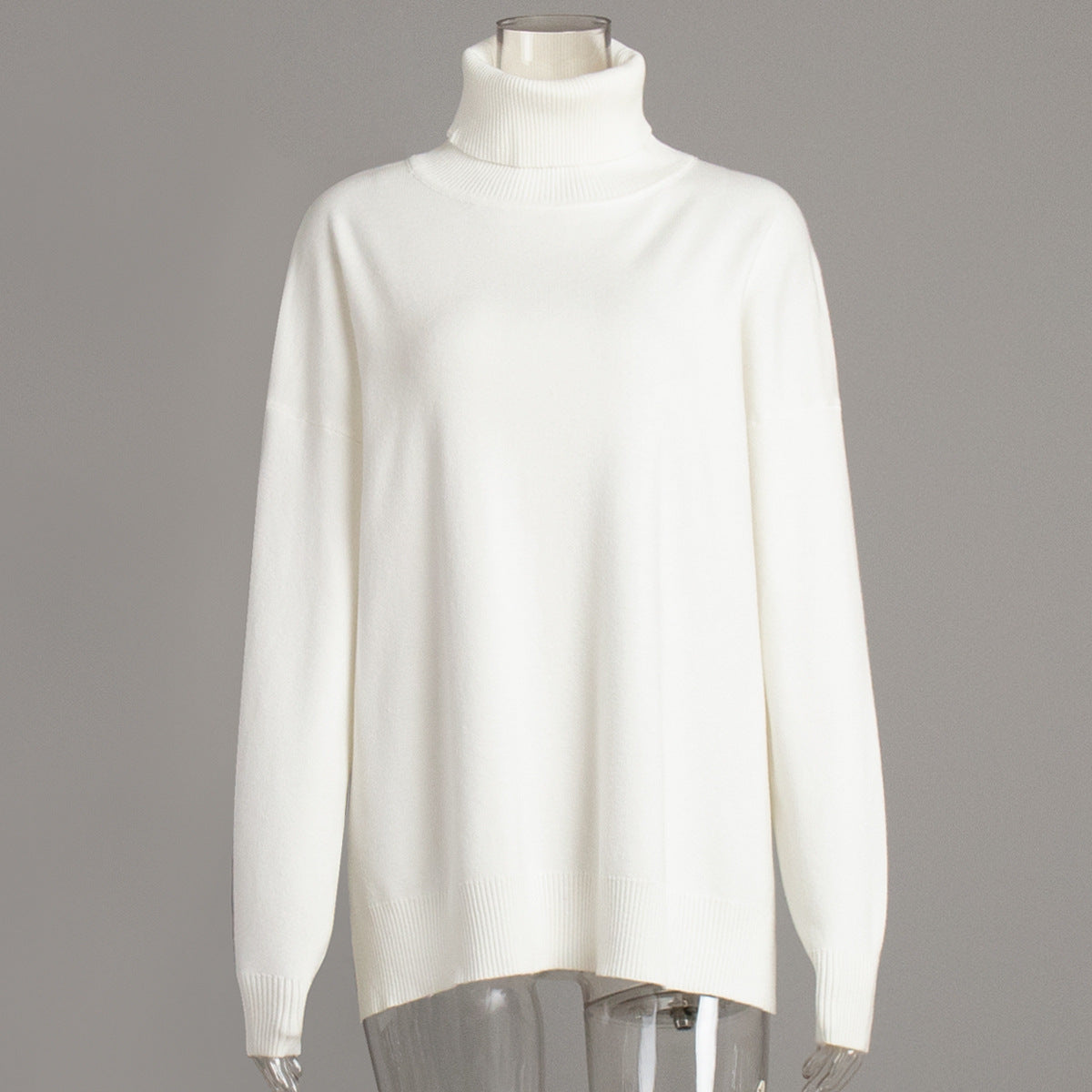 Cozy Turtleneck Knit Sweater Casual All-Season Pullover