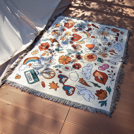 Camping Blanket Line Blanket Sofa Blanket Indian Blanket Outdoor Camping