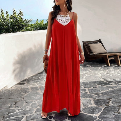 Elegant Solid Color Spaghetti Strap Maxi Dress