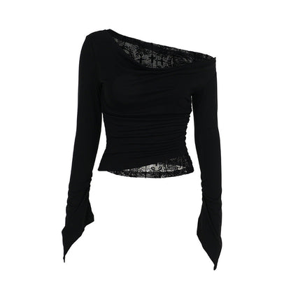 Sexy Slim Fit Long Sleeve Top with Floral Pattern