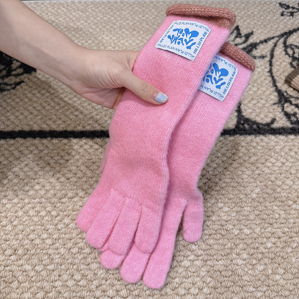 Winter Thermal Soft Touchscreen Wool Long Gloves