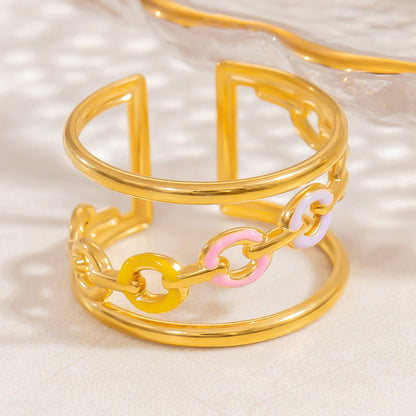 Trendy Open-Style Titanium Steel Rings for Women