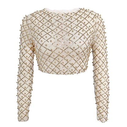 Pearl Sexy See Through Mesh Tops