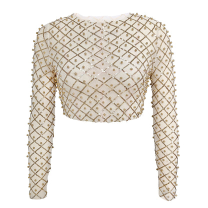 Pearl Sexy See Through Mesh Tops