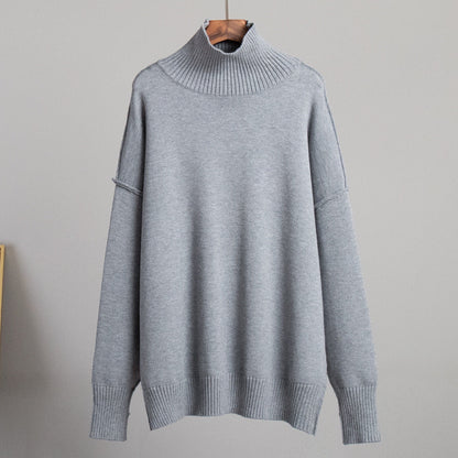 Casual Turtleneck Sweater for Women Cozy Knit Pullover