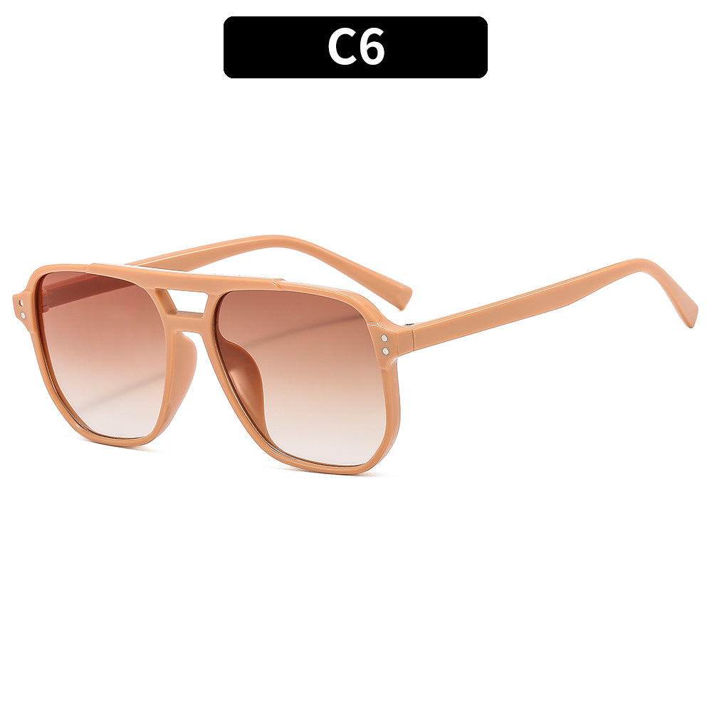 Trendy Pilot Sunglasses with Dual Beam Design for Men
