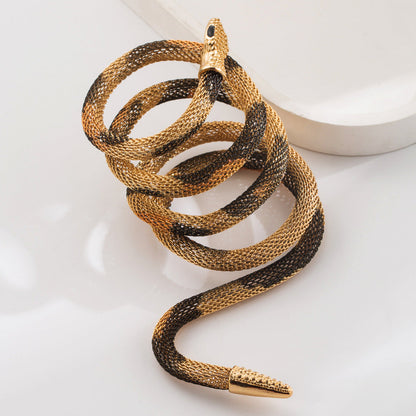 Unique Snake-Shape Punk Style Unisex Bracelet Necklace in Gold