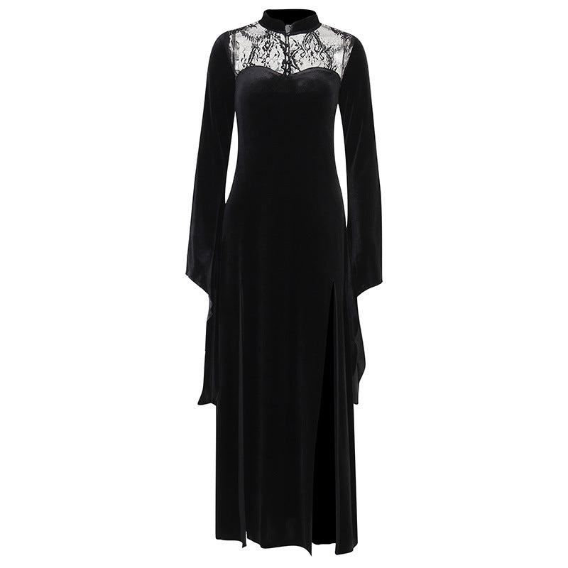 Elegant Black Lace Witch Costume Dress