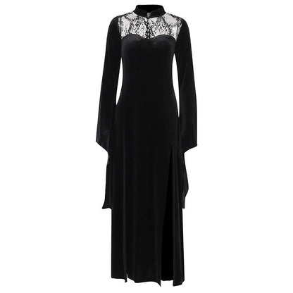 Elegant Black Lace Witch Costume Dress