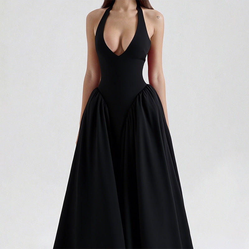 V-Neck Sleeveless Maxi Dress Elegant Casual Polyester