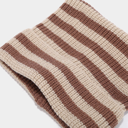 Winter Beanie Striped Color Contrast Warm Knit Hat