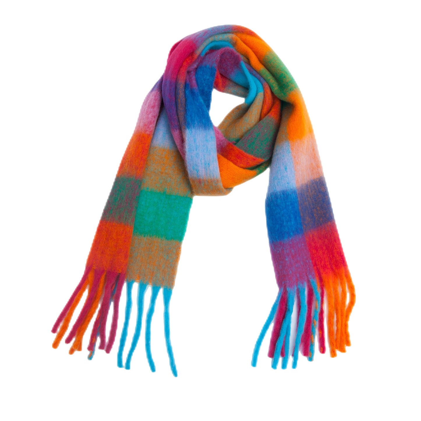 Coloful Plaid Tassel Scarves