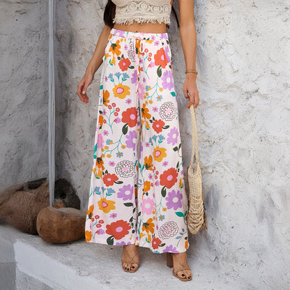 Bohemian Printed Casual Trousers Lightweight Comfortable Pants