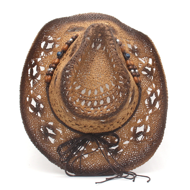 New Scenic Outdoor Beach  Cowboy Hat Sun-Proof Straw Hat Jazz Hat