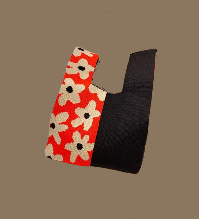 Knitted Tote Bag With Cute Designs Soft Polyester Casual