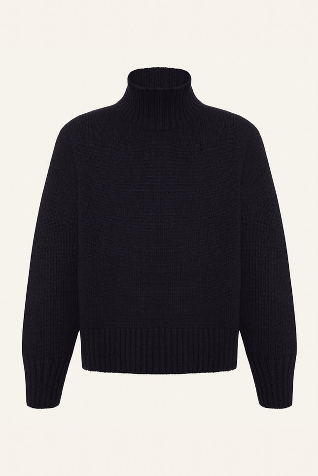 Fall Mock Neck Ribbed Knit Oversized Sweater