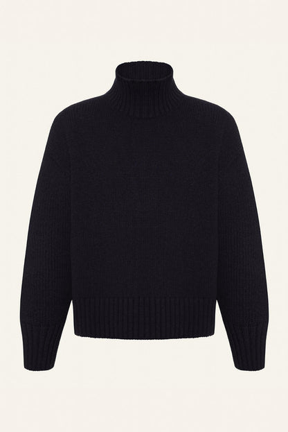 Fall Mock Neck Ribbed Knit Oversized Sweater