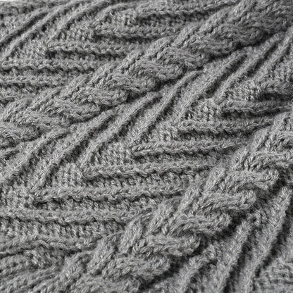 Twist Solid Color Knit Pom Beanie